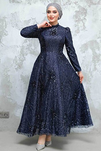 Neva Style Блакитна сукня з бісером 50461l