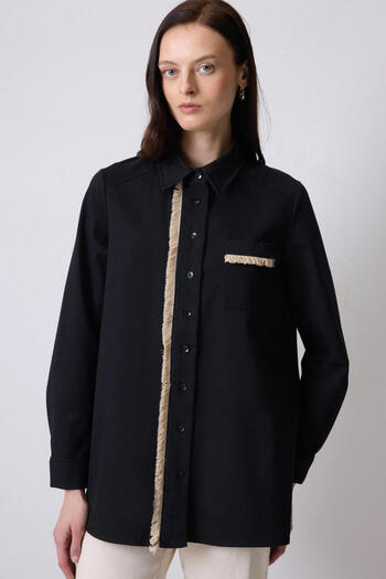 Touché Privé Gabardine Shirt with Stripes