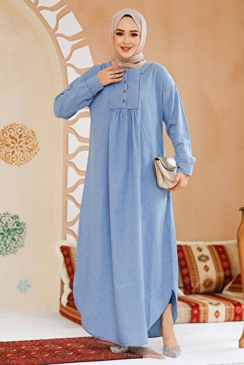 Neva Style Hijab Jeans Blue Dress - 19121m