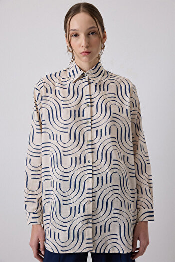 Touché Privé 100% Cotton Printed Oversize Shirt