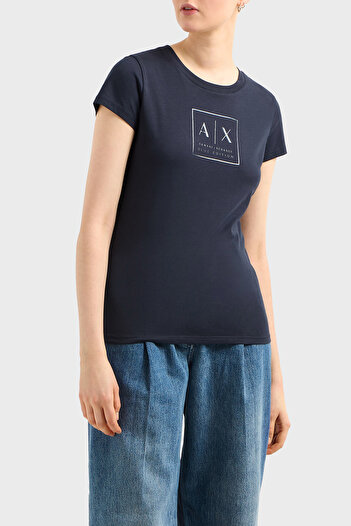 Armani Exchange Λογότυπο Armani Exchage 100% βαμβακερό μπλουζάκι με λεπτή εφαρμογή με λαιμόκοψη T SHIRT XW 000530   AF10359 UB10