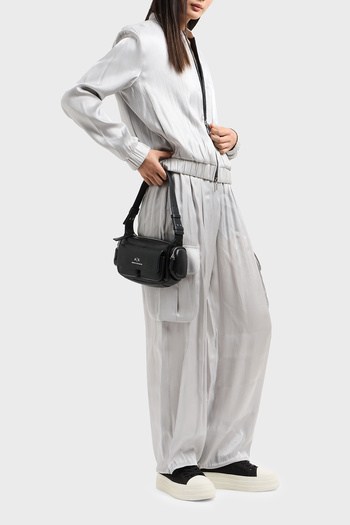 Armani Exchange Relaxed Fit Elastic Leg Glitter Satin Cargo Pants Pants Xw 000139   Af10839