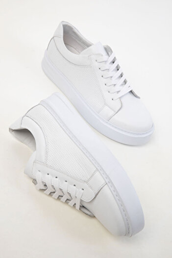 SOHO Weißer Herren-Sneaker aus echtem Leder 20511