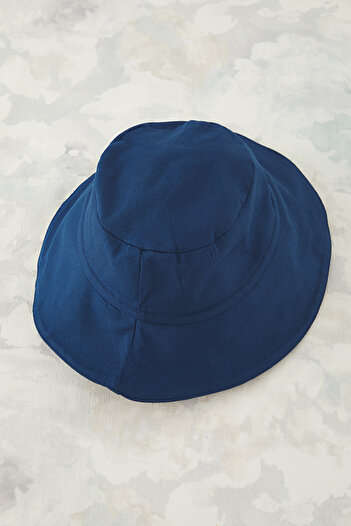 TRENDYOLKIDS Navy Blue 3-Piece Girl's Cotton Hat Salopet