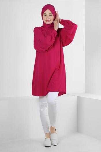 Alvina Lacing Detailed Collar Tunic 43857