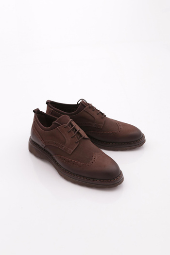 DGN Men's Casual Shoes Genuine Leather Brown Nubuck 35291023210