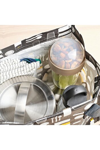 IKEA SPLITTERNY Snack container, transparent/light grey-brown, 300 ml
