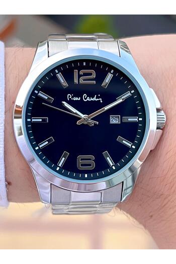 Pierre Cardin Navy Blue Katran Steel Cord Men's Wristwatch 30 Mt Waterproof