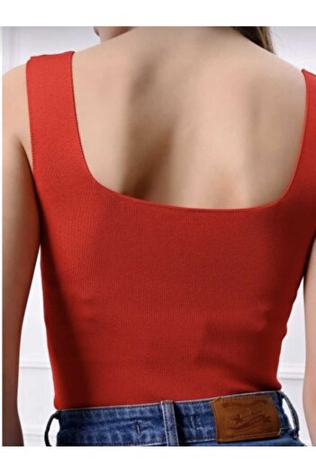 Mrs.idea Women's Square Neck Thick Strap Slim Knitwear Undershirt