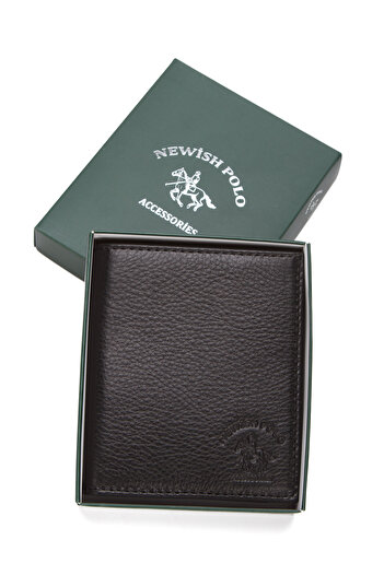 Newish Men's Black Genuine Leather Wallet with Coin Compartment and Card Holder