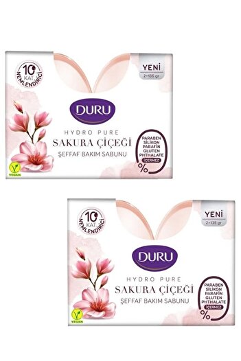 Duru Hydro Pure Sakura Flower Transparent Care Soap 2 X 135 Gr 2 Pack