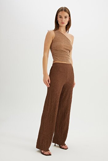 DeFacto Regular Fit Beli Lastikli Basic Düz Bürümcük Pantolon D4415ax24sm