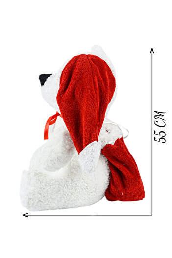 Özgüner Oyuncak 55 cm Christmas Series Plush Rose Bear with Cape