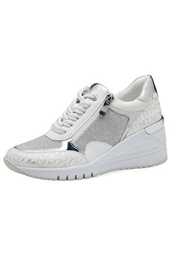 Marco Tozzi Damen Low Sneaker Low Top 2-23723-41 Weiß 191 White Silver Textil/synthetik