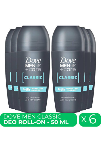 Dove Men+ Care Classic, men's roll-on deodorant, 6 pcs x 50 ml