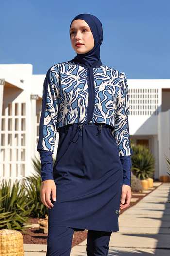 Adasea Sports Luxury 1213 Dark Navy Full Covered Hijab