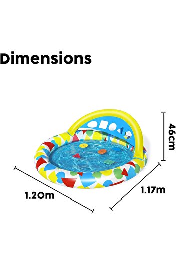 BESTWAY Bestway Splash & Learn Kiddie Pool 1.20mx1.17mx46cm 52378