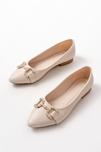 Aymood İnf-133 Skin Stone Buckle Daily Women's Ballerinas