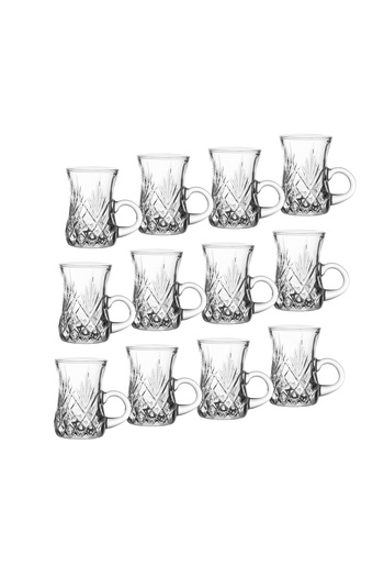 Dania 12-piece heat-resistant, clear glass tea cup set, 110ml