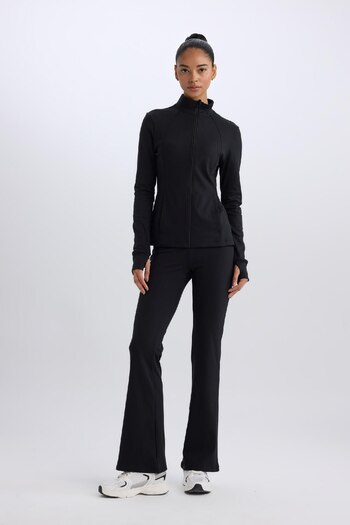DeFacto Fit Flare Fit Sporcu Ince Eşofman Altı Beli Saran Ispanyol Paça Standart Boy C9192ax25sp