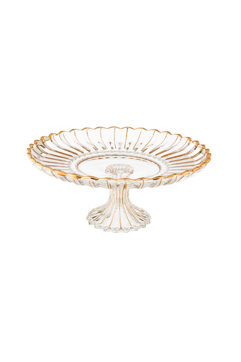 Dania Multi-purpose glass plate with a base for fruits, pastries and chocolates, size 33*14 cm