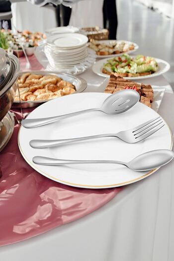 Chavin 7 Piece Steel Silver Presentation Serving Spoon Spoon Fork Knife Spatula Set Mt154