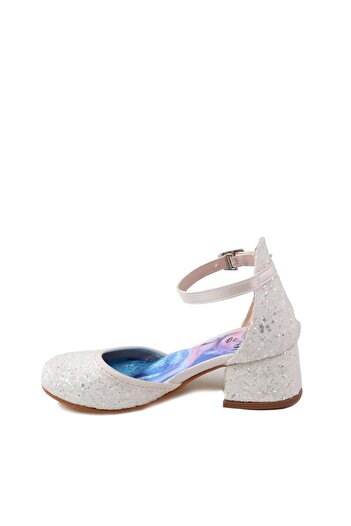BYŞ Moda Girl's Elsa Heeled Evening Dress Shoes Pearl Blue