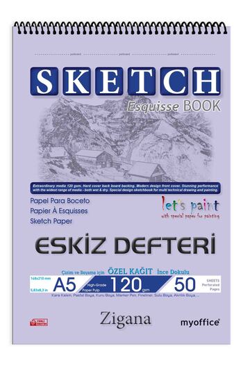 Folix Zigana A5 Spiral Sketchbook 150 Gr60 Sheets Sketchbook