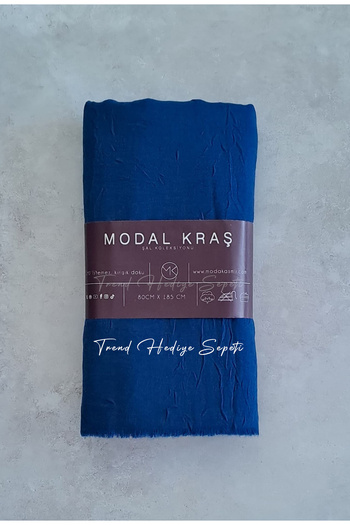 Trend Hediye Sepeti Μπαμπού Kraş Shawl Saks Μπλε Χρώμα