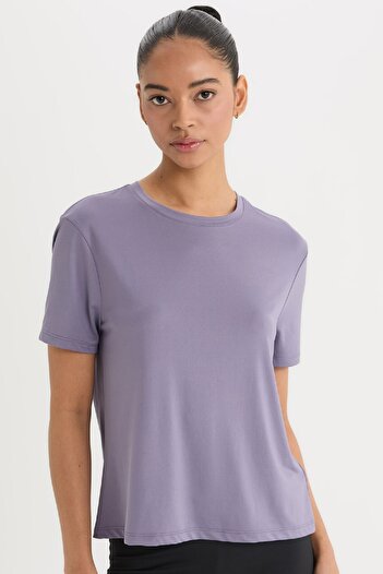 DeFacto Defactofit Standard Fit Cycling Collar Athlete Basic Plain Short Sleeve T-Shirt D2296Ax25Sp