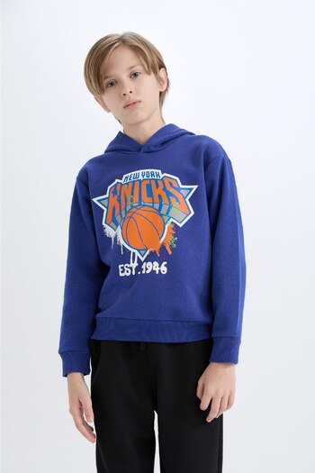 DeFacto Erkek Çocuk NBA New York Knicks Kapüşonlu Sweatshirt Y4133A624WN
