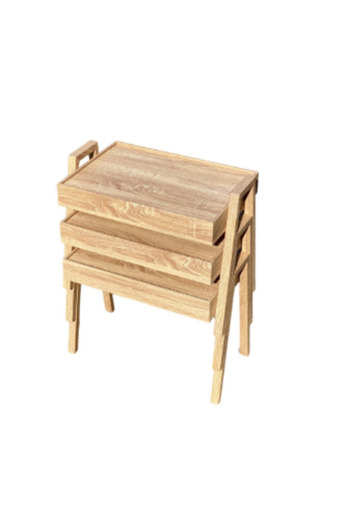 ROYAL ROSE 3-Piece Coffee and Tea Table Set, Beige, 50 x 35 x 41 cm