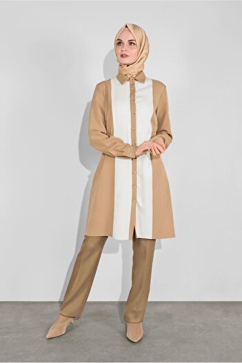Alvina Thick Striped Buttoned Tunic 41133