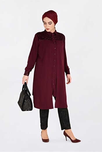 Alvina 2825 Model Sequin Embroidered Tunic