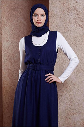 Alvina 44668 Model Gilet Belt Dress