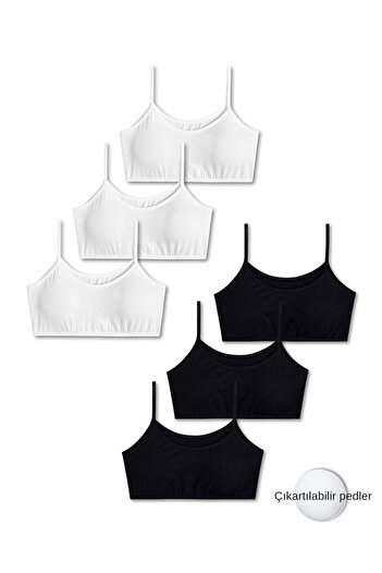GizaKids Girl's Lycra Combed Cotton Thin Strap Padded Training Set 95% Cotton