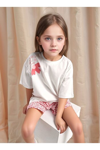 Loule Girls' Clothing 100% Cotton - Short-Sleeved T-Shirt & Shorts Set