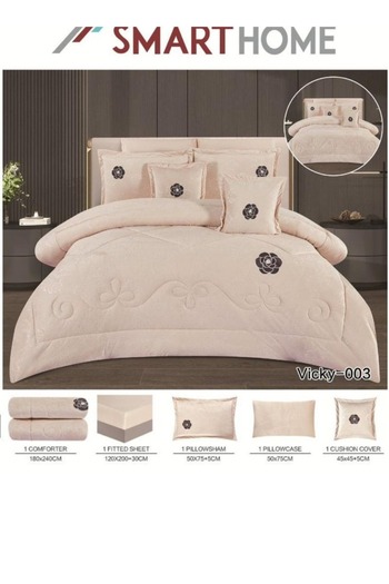 smart home Winter double bed sheet 5 pieces embroidered double-sided system velvet face and fur face