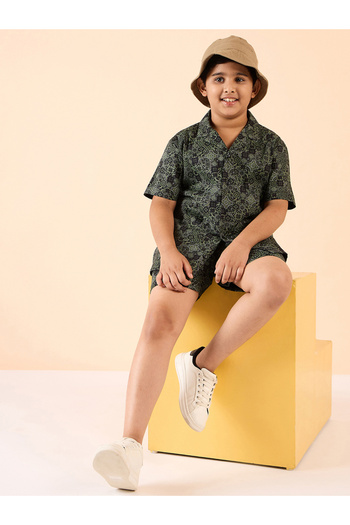 Stylo Bug By Styli Rayon Short Sleeve Shirt and Shorts Set for Boys