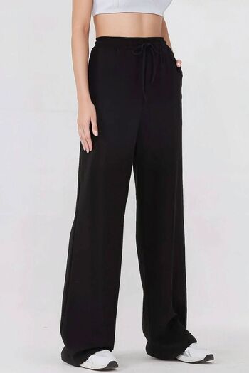 Hiccup Wide Leg Elastic Waist Knitted Sweatpants