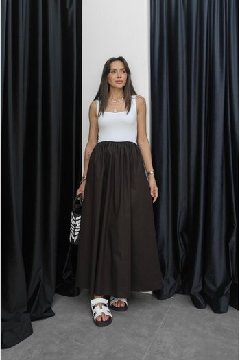 Havoş Bitter Brown Tyrant Square Collar Dress
