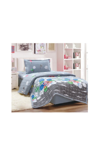 Moon 3-Piece Microfiber Compressed Duvet Set White/Grey/Blue 200x150cm