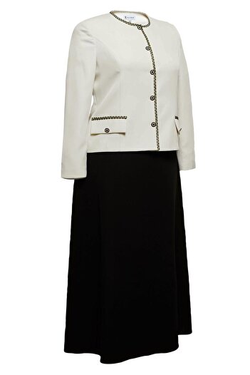 Alvina Large Size Jacket Skirt Suit - 30430
