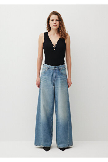 Mavi Erica Iconic Light Blue Shiny Jean Trousers 1010720 -87992
