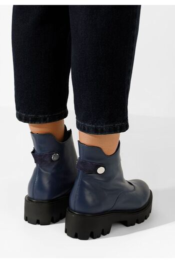 B T Shoes Ghete dama piele Velora navy
