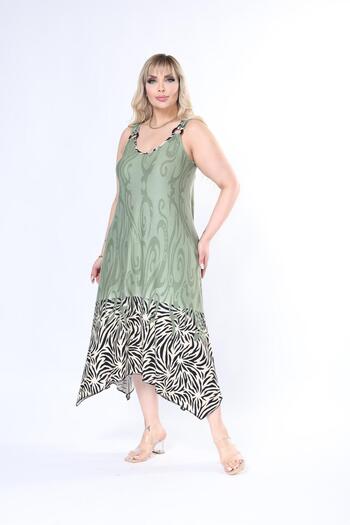 mezura tekstil Summer Strap Combed Cotton Asymmetrical Cut skirt Large Size Dress