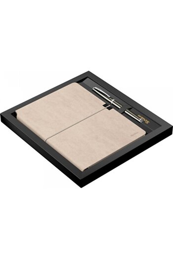 Scrikss Sd600-12 Verona Beige A5 Notebook & 800 Titanium Chrome Set Thestorex 657515