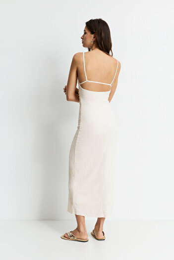 Pull & Bear Rustik midi elbise