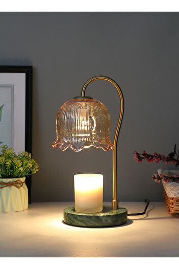 sharpdo Bedroom Romantic Table Lamp Wax Lamp, Marble Aromatherapy Lamp, Dimmable