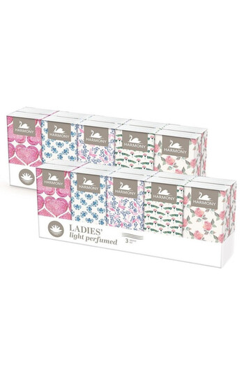Harmony 3-Ply Ladies Light Perfumed Tissues - Soft & Gentle, 10-Pack for Everyday Use (PACK of 2)